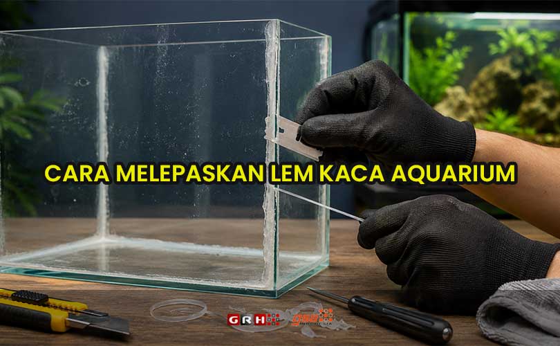 cara melepaskan lem kaca aquarium