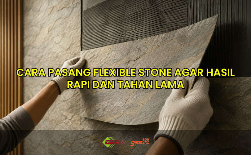 cara pasang flexible stone