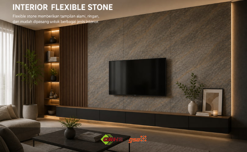 cara pasang flexible stone