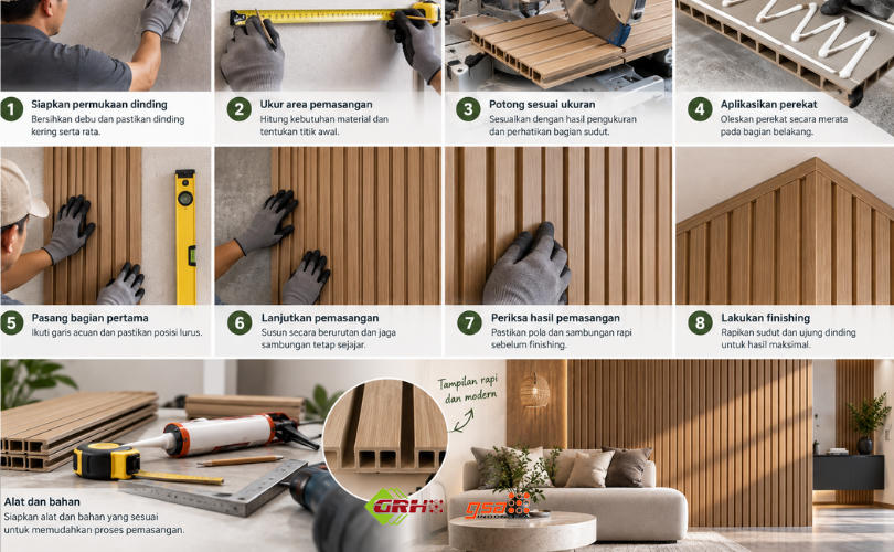 cara pasang panel wpc