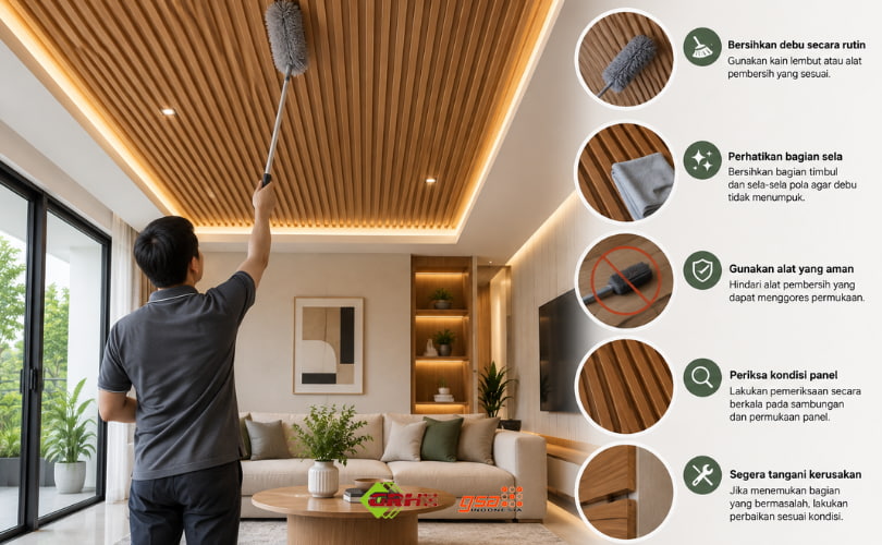panel WPC untuk plafon